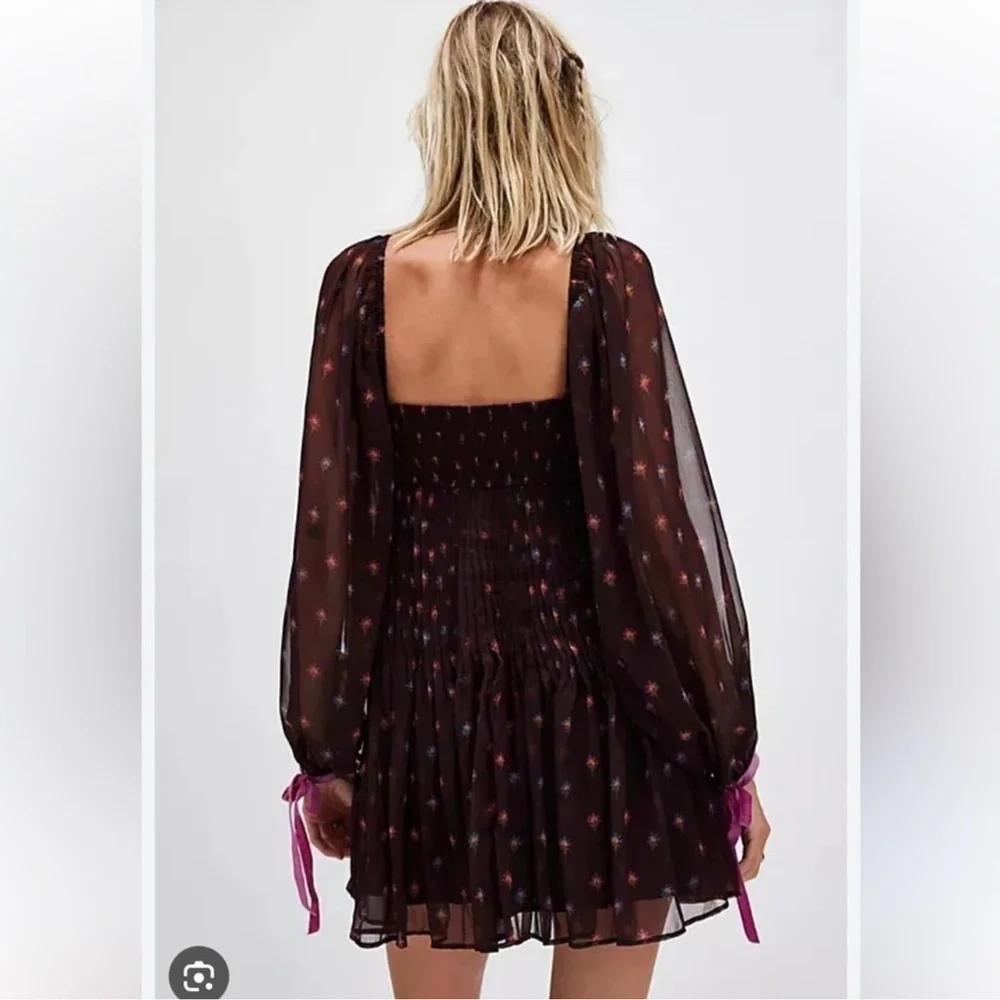NWT Free People boho fall‎ Mini Dress Floral Embellished Embroidered